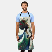 Kwanzaa Schöne Frau mit Kinara Schürze (Getragen)