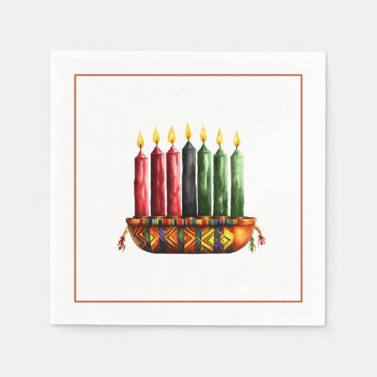 Kwanzaa Seven Candle Paper Napkin Serviette (Vorderseite)