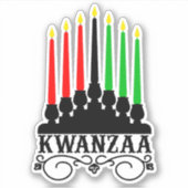 Kwanzaa Seven Candles Kiss Cut Aufkleber (Vorderseite)