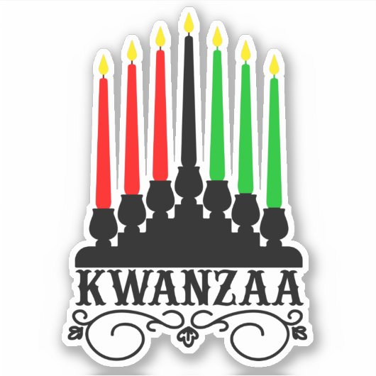 Kwanzaa Seven Candles Kiss Cut Aufkleber (Vorderseite)