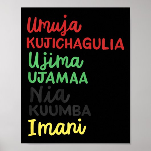 Kwanzaa Seven Principles African American Christma Poster (Vorne)
