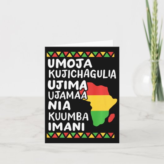 Kwanzaa Seven Principles African Map Black Pride Karte (Vorderseite)