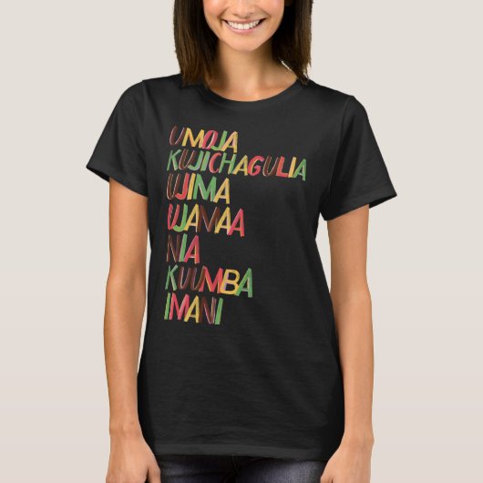 Kwanzaa Seven Principles T-Shirt (Vorderseite)
