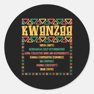 Kwanzaa Seven Principles Umoja Faith Graphic Runder Aufkleber