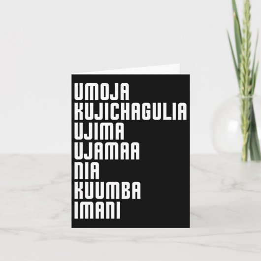 Kwanzaa Seven Principles Umoja Kujichagulia Ujima Karte (Vorderseite)