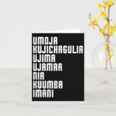 Kwanzaa Seven Principles Umoja Kujichagulia Ujima Karte (Gelbe Blume)