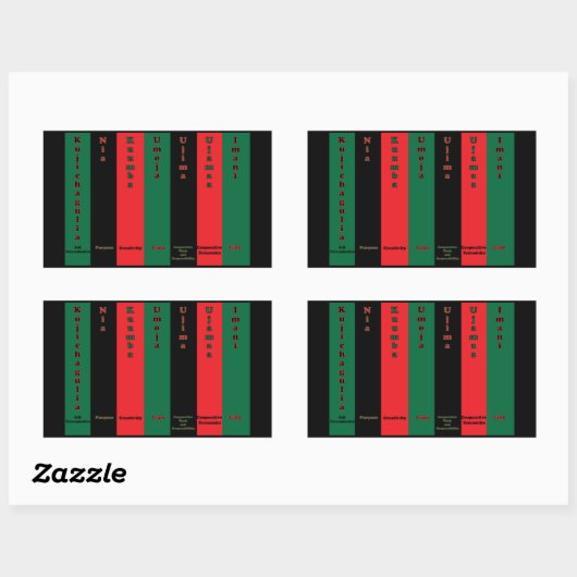 Kwanzaa Sieben Principles Sticker (Blatt)