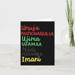 Kwanzaa Sieben Prinzipien Afroamerikanisches Weihn Karte