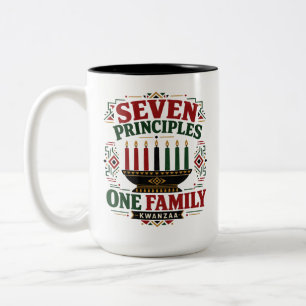 Kwanzaa Sieben Prinzipien Zweifarbige Tasse
