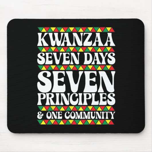 Kwanzaa Sieben Tage Sieben Prinzipien Eins Gemeins Mousepad (Vorne)