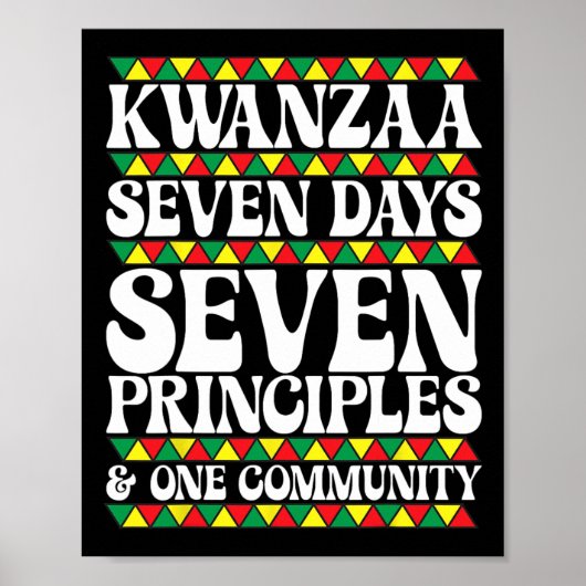 Kwanzaa Sieben Tage Sieben Prinzipien Eins Gemeins Poster (Vorne)