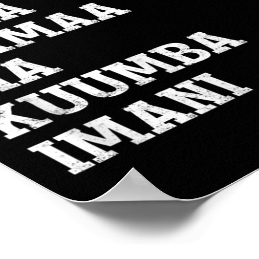 Kwanzaa Siven Principles Afro Umoja Imani Nguzo Sa Poster (Ecke)