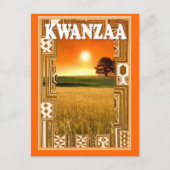 Kwanzaa - Sonnenuntergang und Maisfelder Postkarte (Vorderseite)