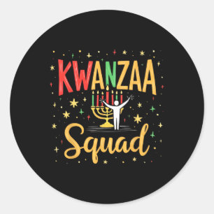 Kwanzaa Squad Familie Afro-Amerikanische Happy Hol Runder Aufkleber