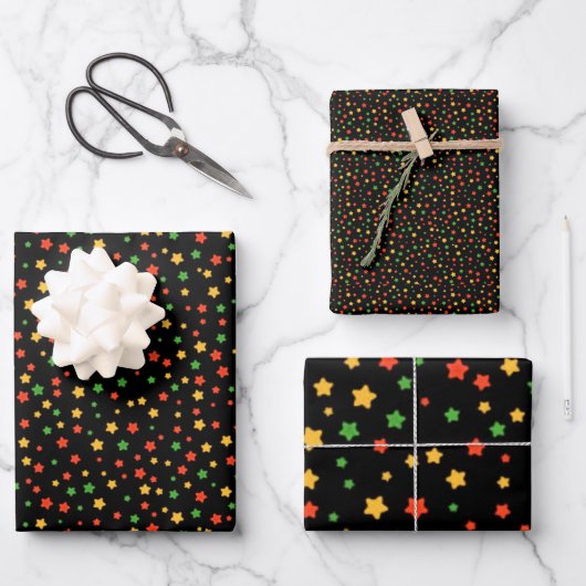 Kwanzaa Stars Geschenkpapier Set (Vorderseite)