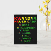 Kwanzaa - Swahili für die sieben Grundsätze Karte (Gelbe Blume)
