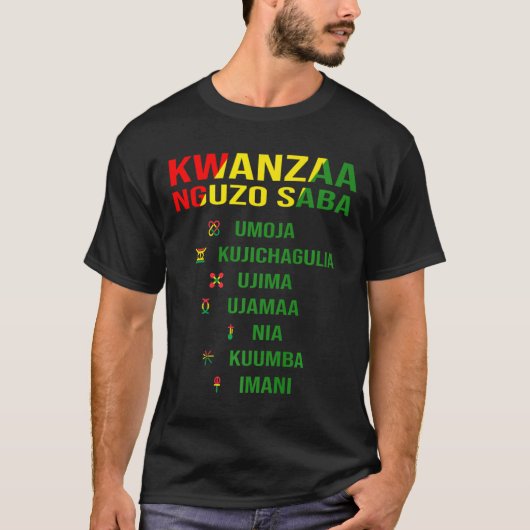 Kwanzaa - Swahili für die sieben Grundsätze T-Shirt (Vorderseite)