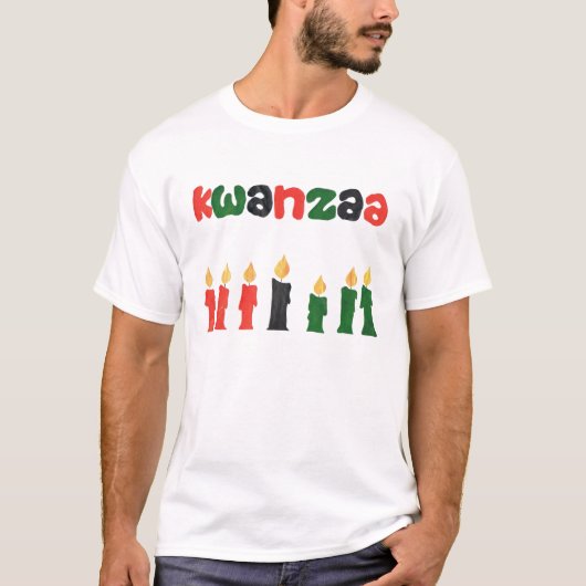 Kwanzaa T - Shirt mit Kerzen (Vorderseite)