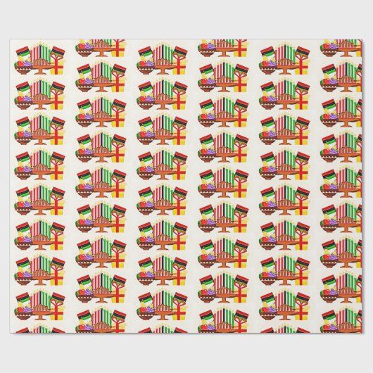 Kwanzaa Table Painting Geschenkpapier (Flach)