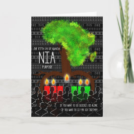 Kwanzaa Tag 5 Nia Purpose Africa Tree Form Feiertagskarte