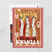 Kwanzaa - tanzende Frauen Postkarte (Vorne/Hinten)