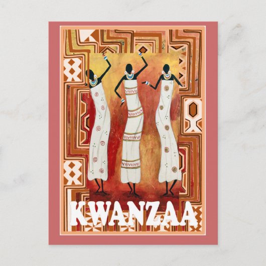 Kwanzaa - tanzende Frauen Postkarte (Vorderseite)