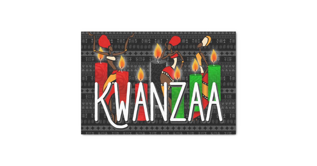 Kwanzaa Tanzer Mit Kinara Kerzen Seidenpapier Zazzle De