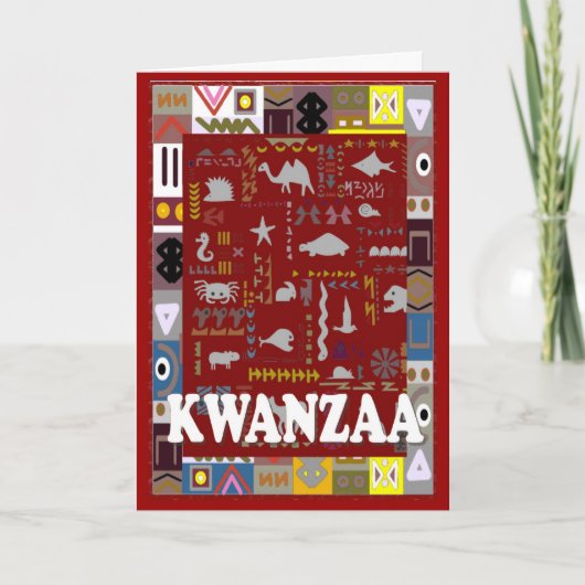 Kwanzaa, Tiere von Afrika Feiertagskarte (Vorderseite)