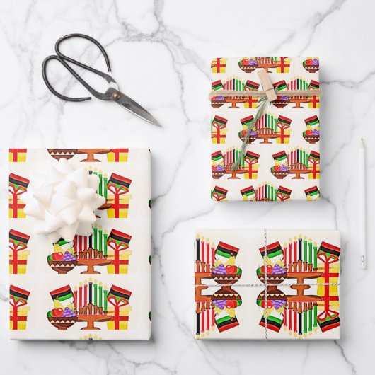 Kwanzaa-Tischmalerei Geschenkpapier Set (Vorderseite)