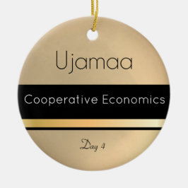 Kwanzaa Ujamaa Gold Schwarz-weißer Tag 4 Keramik Ornament