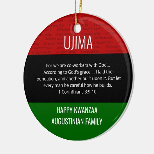 Kwanzaa UJIMA Keramik Ornament (Links)