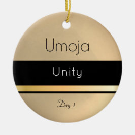 Kwanzaa Umoja Gold Schwarz-weißer Tag 1 Keramik Ornament
