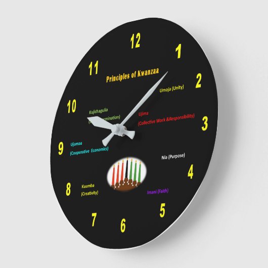 Kwanzaa Wall Clock Große Wanduhr (Winkel)