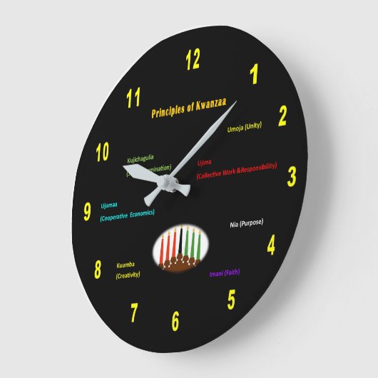 Kwanzaa Wall Clock Round Große Wanduhr (Winkel)