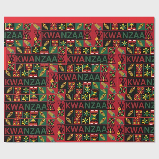 Kwanzaa Wrapping Paper mit traditionellen Farben Geschenkpapier (Flach)