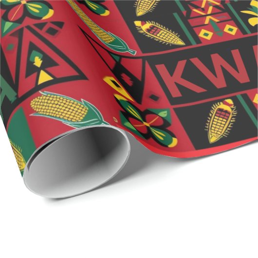 Kwanzaa Wrapping Paper mit traditionellen Farben Geschenkpapier (Rolleneckpunkt)
