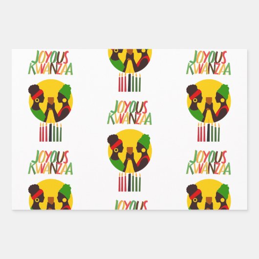 Kwanzaa Wrapping Paper Sheets (Set von 3 Blättern) Geschenkpapier Set (Vorderseite)