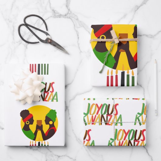 Kwanzaa Wrapping Paper Sheets (Set von 3 Blättern) Geschenkpapier Set (Vorderseite)