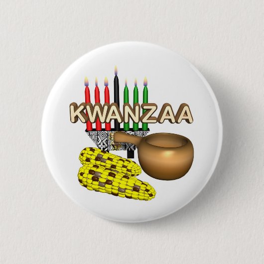 Kwanzaa-Zweck-Feiertag Button (Vorderseite)