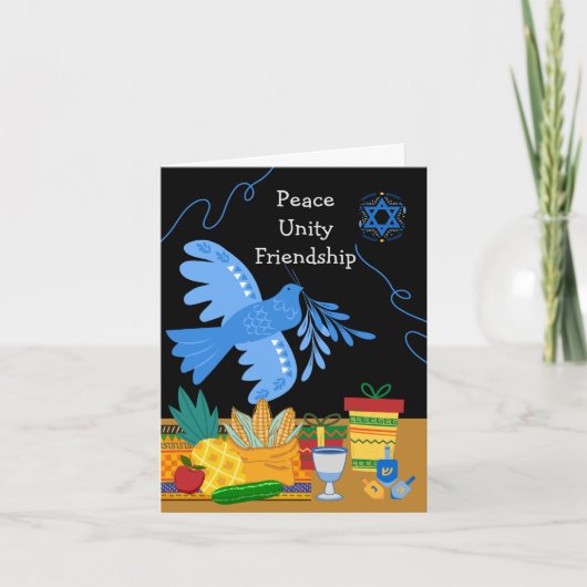 Kwanzukah Friend Peace Unity Dove Symbole Geschenk Karte (Vorderseite)