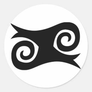 KWATAKYE ATIKO Symbol für Tapferkeit und Furchtlos Runder Aufkleber