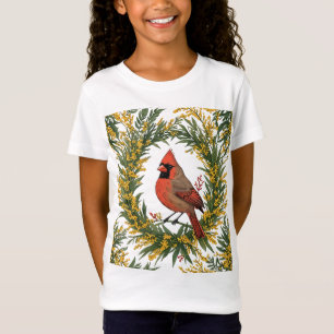KY Kardinal mit gelbem Blumenkranz T-Shirt