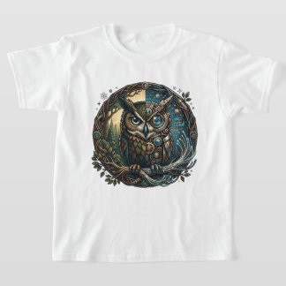 Kybernetische Eule Natur vs Technologie Steampunk T-Shirt