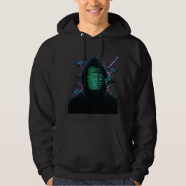 Kybernetische Tech-Fusion - Neon-Katana und CPU-Sc Hoodie