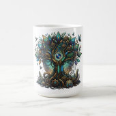 Kybernetischer Baum des Lebens Kosmischer Steampun Kaffeetasse (Mittel)