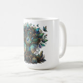 Kybernetischer Baum des Lebens Kosmischer Steampun Kaffeetasse (VorderseiteRechts)