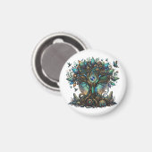 Kybernetischer Baum des Lebens Kosmischer Steampun Magnet (Vorderseite/Rückseite)