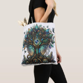 Kybernetischer Baum des Lebens Kosmischer Steampun Tasche (Von Nahem)