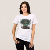 Kybernetischer Baum des Lebens Kosmischer Steampun Tri-Blend Shirt (Vorderseite voll)