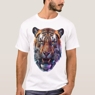 Kybernetisches Bio-Mechanisches Tiger-Porträt T-Shirt